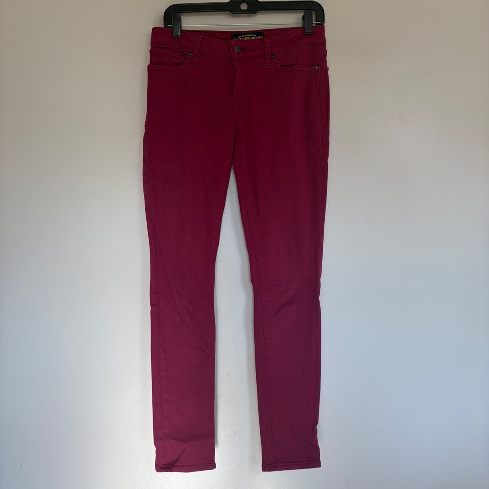 Lucky Brand Lolita Skinny Jeans Magenta Pink Mid‎ Rise Denim Pants 4 27 Regular
